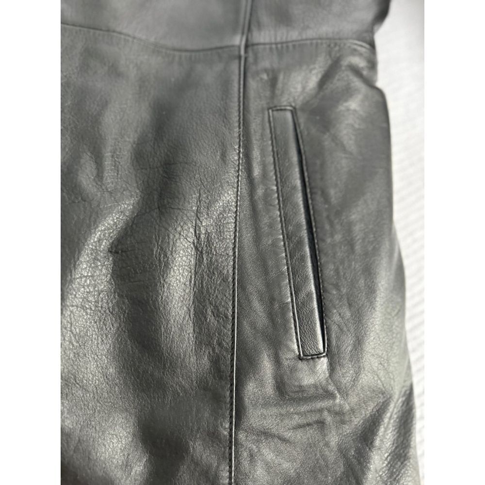 🔥Wilsons Leather, Black, gorgeous ruby lining, Button-Front Jacket - Picture 9 of 12
